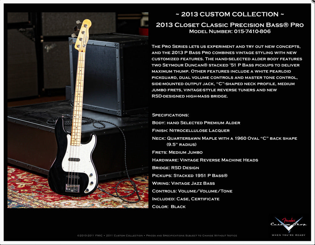 Fender Custom Pro Fender Custom Shop Precision Pro – The Bass Gallery