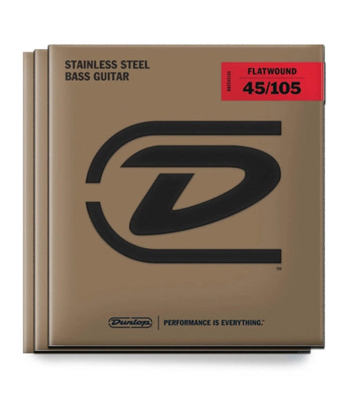 Dunlop Stainless Steel Flatwound Bass Strings