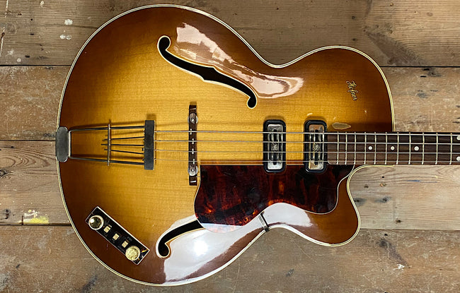 Hofner 500/5 'Stu Sutcliffe' hollow body bass guitar, made in Germany, 1960
