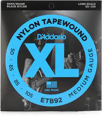 D'Addario ETB92M Nylon Tapewound Bass, Medium, Medium Scale, 50-105