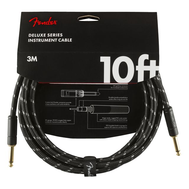 Fender Deluxe Series Instrument Cable 3m (Black/Tweed)