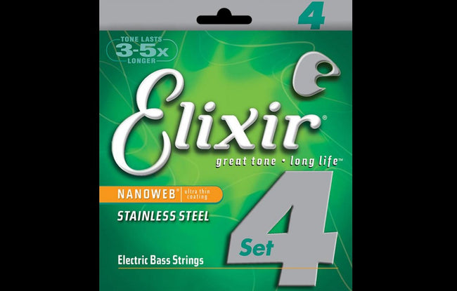 Elixir Stainless Steel Nanoweb (4 String Set) - The Bass Gallery